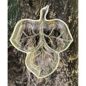 Hazel Atlas Vintage 3-Leaf Divided Glass Dish